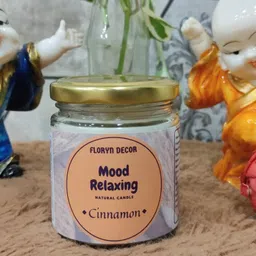floryn decor Mood Relaxing Scented Candle | Soy Wax Candle | Natural Wax Candle for Home Decor | Burning Time - 30 Hours | Scent: (Cinnamon, Pack of 1) Candle image 2