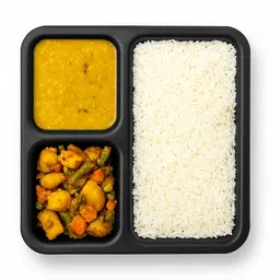 pearlcraft Plastic 3-in-1 Square Dinner Plate 9 Inch | Compact Compartment Plate Dinner Plate-picture-11