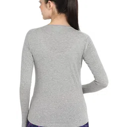 ap'pulse Pack of 2 Women Solid Round Neck Pure Cotton Grey T-Shirt image 2
