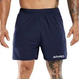 athro Graphic Print Men Blue Gym Shorts image 3