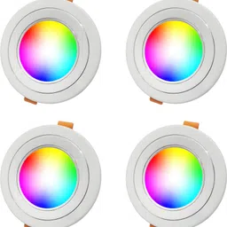 mvl 9W 7-in-1 Roun LED Conceal Panel Down Light Colour Changing Light (Red/Blue/Pink/Green/Yellow/Sky-blue/White, Pack of 4) Ceiling Light Ceiling Lamp-picture-22