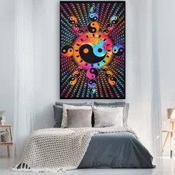 art world Milti Color Yin-Yang Tapestry Tapestry image 2