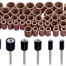nitya 51Pcs Sandpaper Drum Mandrels Set Rotary Sanding Kit Applicable to wood, plastic, metal, marble, stone, glass, jade Rotary Bit Set image 1