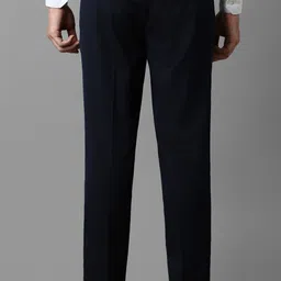 louis philippe Men Slim Fit Dark Green Polyester Trousers image 3