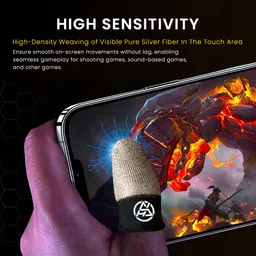 water fountain 4Pcs Gaming Finger Cot Gaming Finger Sleeves High Sensitivity Silver Fiber Finger Sleeve image 2