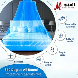 maruti enterprise Polyester Adults Washable King Size Mosquito Net image 2