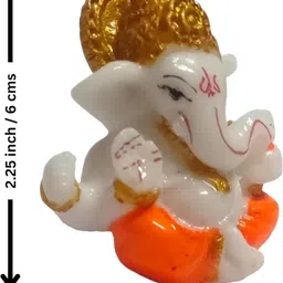 azm ganesha idol showpiece for table| car dashboard| pack of 1 Decorative Showpiece - 6 cm image 2