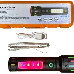 kay-joy RL-M33 100W Rechargeable LED Metal Torch with Zoom Head & Blinker Light Torch image 4