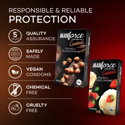 manforce Cocktail Combo Pack (Hazelnut & Chocolate and Strawberry & Vanilla) Condom image 5