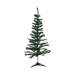 ecraftindia Green Plastic 4 Feet Artificial Xmas Tree With Metal Stand image 3