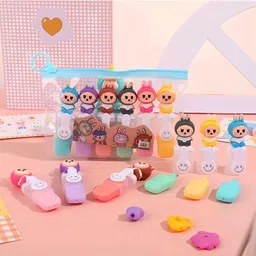 kibo Labubu highlighter set for kids – 6 pcs cute pastel markers image 3