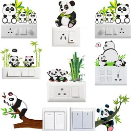 30 cm panda Wall Sticker & Switch Board Sticker Set Self Adhesive Sticker-image-2