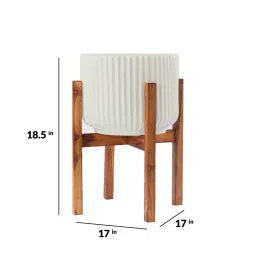 harla arts Pheonix(Large) Ivory Porcelain Floor Planters With Stand image 4