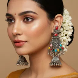 artful Classy Women & Girl New Stylish Earring Sterling Silver Jhumki Earring image 2