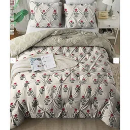 the white moss Hannah Pleat Pinch luxurious AC King Comforter with 2 Pillow Cover image 2