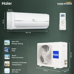 haier Frost Self-Clean 2023 Model 1.5 Ton 3 Star Split Inverter Cooling at Extreme Temperature, Super Anti-corrosion AC- White image 5