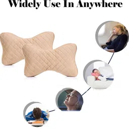 monolive Beige Memory Foam Car Pillow Cushion for Universal For Car image 4