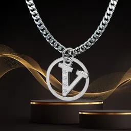 d2fashion V Alphabet Locket Metal Pendant-picture-13