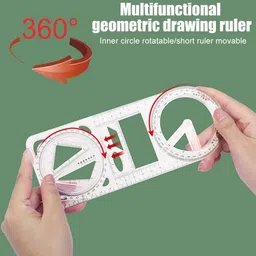 sharvil enterprises Multi-Function Geometric Measuring Math Ruler For School Student (Pack Of 2) Ruler image 3