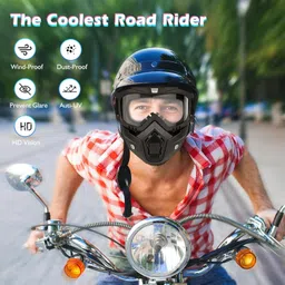 olsic ® Motorcycle White Goggle Mask Fun Face Mask Full Face Mask Windproof Goggles2 Mask Goggles Bike Off-Road Racing Glasses Blowtorch Safety Goggle Safety Visor-picture-13