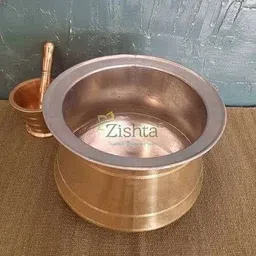 zishta Brass Rice Handi / Biryani Pot with Tin Coating - Medium Handi 4 L-picture-33