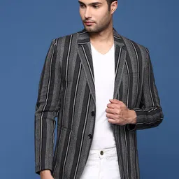 showoffff Men Striped Single Breasted Formal Blazer-picture-22