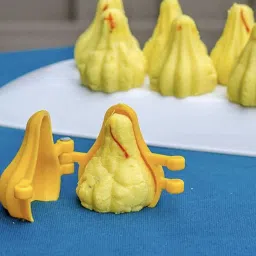 regalo Yellow Plastic 2 Pcs Medium Size Modak Mould image 1