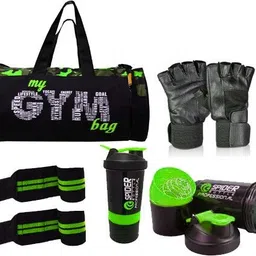 l'avenir FITNESS MY GYM BAG (CAMOUFLAGE PATTERN) + GYM Shaker + Wrist Wrap + GLOVES Fitness Accessory Kit Kit-picture-24