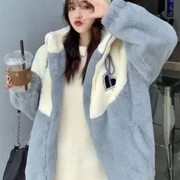 santavi Women 3/4th Sleeve Solid Reversible Hooded Sweatshirt image 2