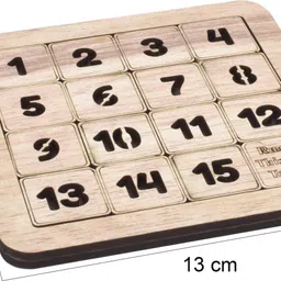 lakshminarayan sales Wooden Puzzle Number Slide Fifteen Puzzle, Non-Magnetic Pieces for family - Unique Gifts for Children- Indoor Outdoor Board Games (4x4) - 1 to 15 Word Games image 3