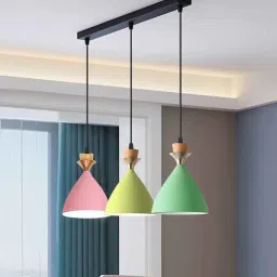 Pendant Lamp Shade for Kitchen Island, Color Metal Minimal Pot Pendant Light Shades, Nordic Style for Bedroom, Living Room, Macaron, Cluster Linear-image-92