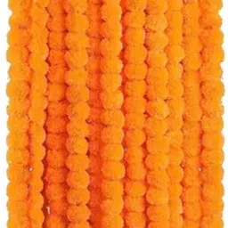 bindian Artificial Garland for Home,decoration Orange (Pack of 5) Orange Marigold Artificial Flower-picture-24
