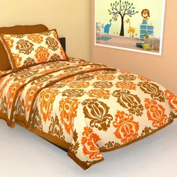 riya fabrics 140 TC Cotton Single Jaipuri Prints Flat Bedsheet image 2