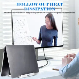 Ofifo Adjustable Desk Laptop Stand for Mobile Devices Anti Slip Base Organizer for Adjustable Laptop Stand Desk Organizer for Home Office Use Plastic Desk Stand Laptop Stand Compatible with Universal Laptops image 4