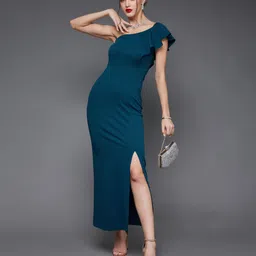 Women Bodycon Dark Blue Maxi/Full Length Dress-image-57
