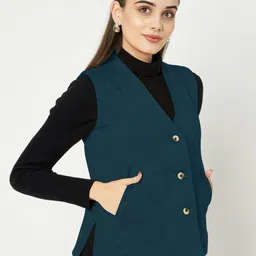 brinns Solid Women Waistcoat image 4