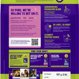 yogabar Whey Protein Isolate + Concentrate|Chocolate 907g|26g Protein/Scoop|2lbs Whey Protein image 3