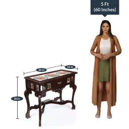 mudramark from pepperfry Atar Teak Wood Console Table in Walnut Finish image 3