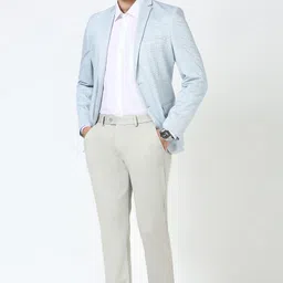 peter england Men Checkered Single Breasted Formal Blazer image 2