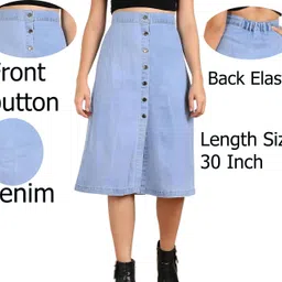 aksha creation Women Solid A-line Light Blue Skirt-picture-29