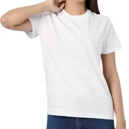 zenloop styles Women Solid Round Neck Polyester White T-Shirt-picture-47