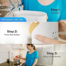 Dollvo Mini Cooler Personal Cooling with LED Lights & Remote | USB Rechargeable, 3 Fan Cooling Pad image 3