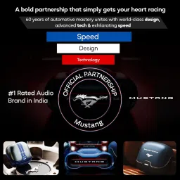 goboult BOULT AUDIO Mustang Torq TWS Earbuds with Environmental Noise Cancellation (IPX5 Water Resistant, Lightning Boult Fast Charging, Blue) image 4