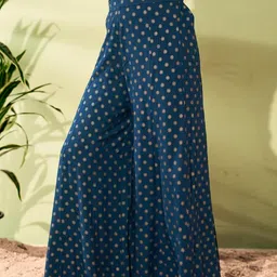 siril Women's Rayon Foil Printed Flared Palazzo image 3