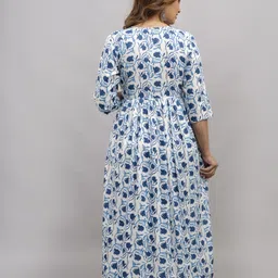 mialo fashion Women Fit and Flare Light Blue Below Knee Dress image 2