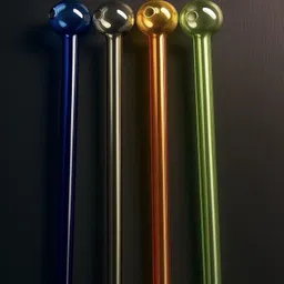 wishingbell natural Durable Borosilicate Oil Burner Pipe, 6" Multicolor (4 Pcs) - Best Glass Pipe Borosilicate Glass Outside Fitting Hookah Mouth Tip image 2