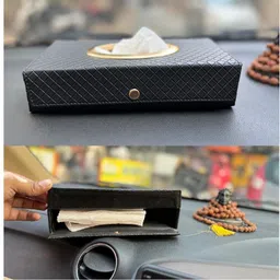 brothertwo Car Tissue Box Holder with 100 Tissue For Tata safari 2021 Onward Vehicle Tissue Dispenser image 2