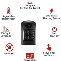 nuvio VII™-MK8-Plug-in Personal Heater | Compact Design | Quick and Easy Heat Fan Room Heater image 4