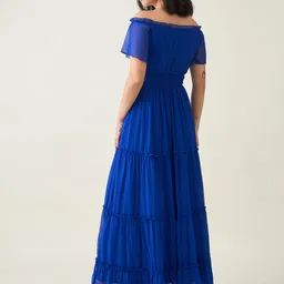 aayu Women Maxi Blue Full Length Dress image 2