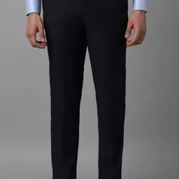 louis philippe Men Slim Fit Dark Blue Polyester Trousers-picture-26